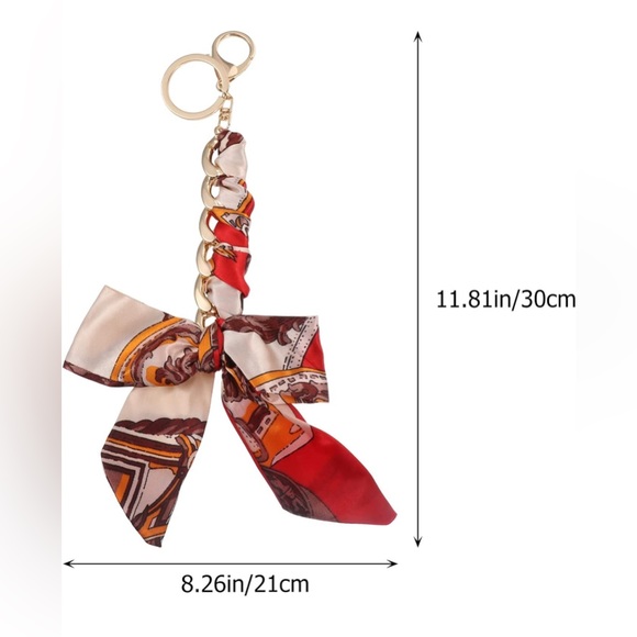 Silk Ribbon Bag Pendant and or Keychain with Louis Vuitton Lock & Key - Picture 5 of 5